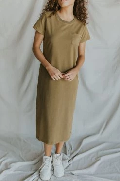 Henly Dresses Every Day Tee Dress In Olive