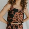 Henly Hibiscus Hideaway Woven Top Crop SETS
