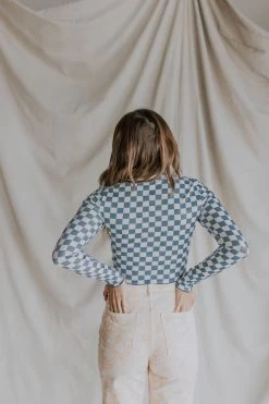 Henly *Chill Pill Checkered Top In Blue SALE