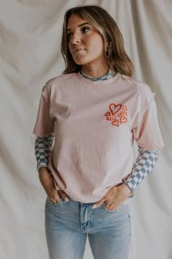 Henly Graphics Self Love Club Tee In Pink