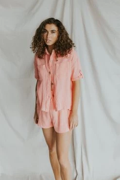 Henly SETS No Doubt Gauze Shorts In Bubblegum