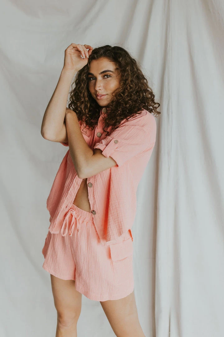 Henly SETS No Doubt Gauze Shorts In Bubblegum