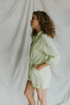 Henly *Lime Time Linen Romper SALE