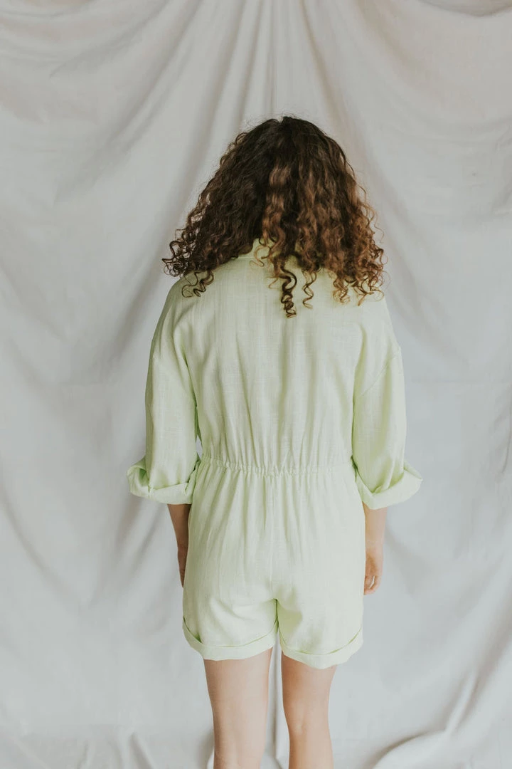 Henly *Lime Time Linen Romper SALE