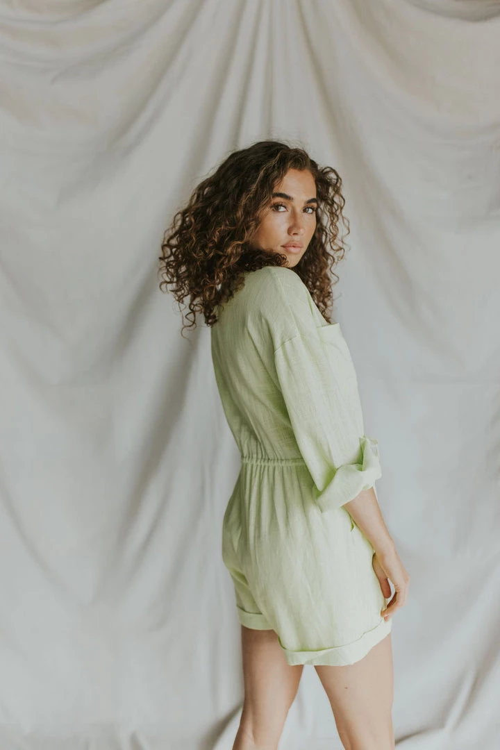 Henly *Lime Time Linen Romper SALE
