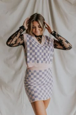 Henly *As If Checkered Set In Pink/Purple SALE