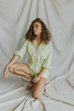 Henly *Lime Time Linen Romper SALE
