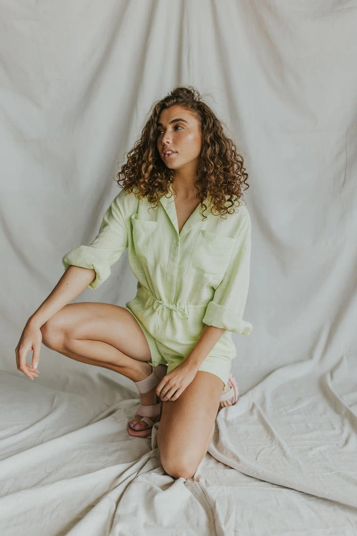 Henly *Lime Time Linen Romper SALE