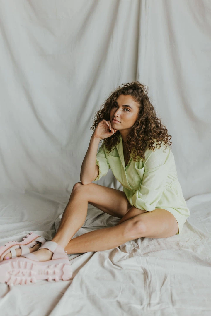 Henly *Lime Time Linen Romper SALE