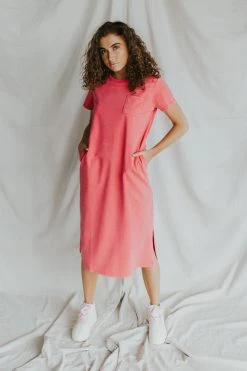 Henly Dresses Every Day Tee Dress In Hot Pink