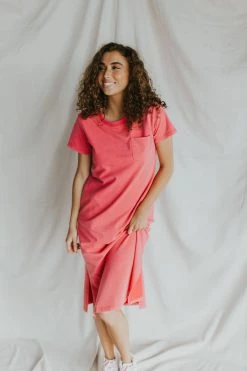 Henly Dresses Every Day Tee Dress In Hot Pink