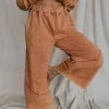 Henly Jade Textured Pants In Apricot