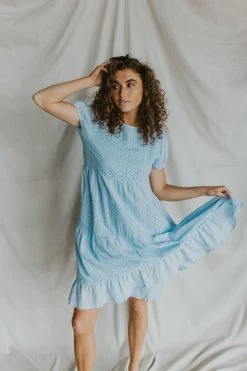 Henly Eyes On Me Lace Dress In Blue