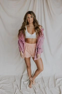 Henly *Callie Stripe Shorts In Apricot