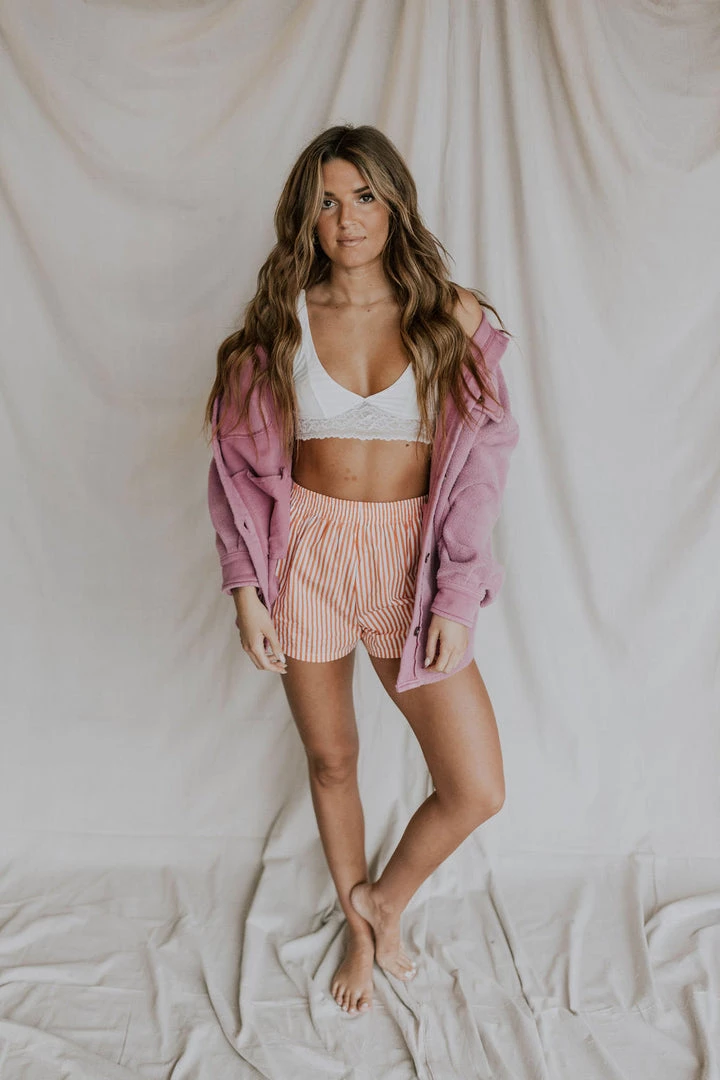 Henly *Callie Stripe Shorts In Apricot