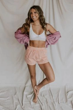 Henly *Callie Stripe Shorts In Apricot