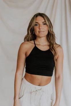 Henly Free People Happiness Runs Crop In Black