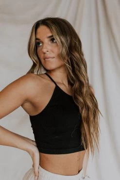 Henly Free People Happiness Runs Crop In Black