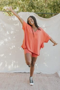 Henly SETS Free People Hot Shot Reversible Set In Grapefruit