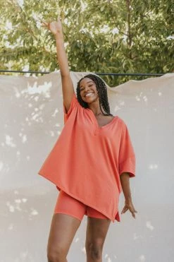 Henly SETS Free People Hot Shot Reversible Set In Grapefruit