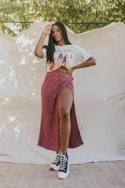 Henly Skirts Free People Better Days Midi Skirt In Wine