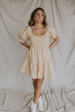 Henly Check Yes Dress In Buttercup