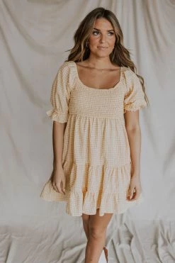 Henly Check Yes Dress In Buttercup