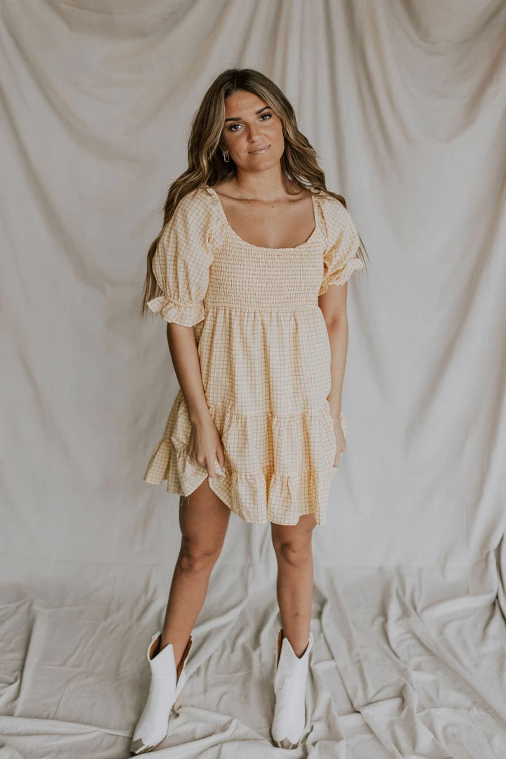 Henly Check Yes Dress In Buttercup