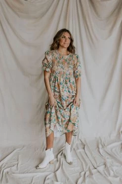Henly Gabriella Smocked Midi