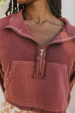 Henly Free People Kitty Pullover In Faded Rust Tops
