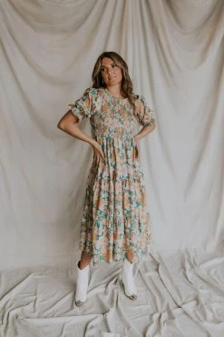 Henly Gabriella Smocked Midi