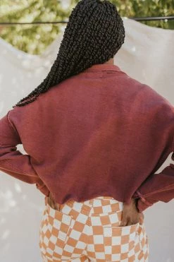 Henly Free People Kitty Pullover In Faded Rust Tops