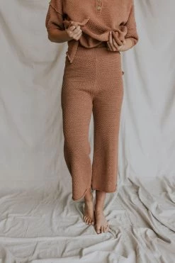 Henly Tulum Knit Pants In Brick