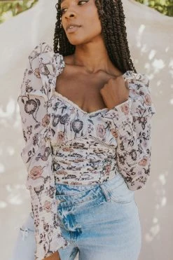 Henly Free People Brunch Date Bodysuit In Ivory