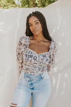 Henly Free People Brunch Date Bodysuit In Ivory