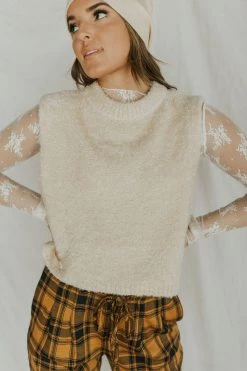 Henly Free People Margot Vest In Tea Combo Tops