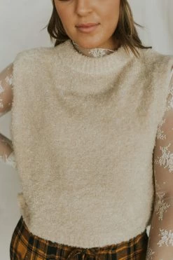 Henly Free People Margot Vest In Tea Combo Tops