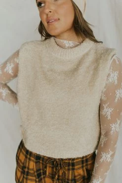 Henly Free People Margot Vest In Tea Combo Tops