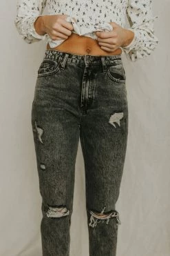 Henly Denim Nicki Distressed Jeans In Vintage Black