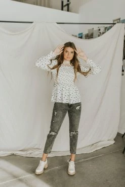 Henly Denim Nicki Distressed Jeans In Vintage Black