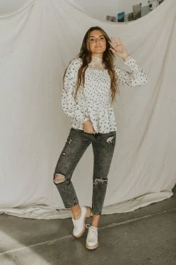 Henly Denim Nicki Distressed Jeans In Vintage Black