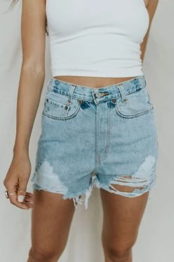 Henly One Of A Kind Upcycled Levi's Jean Shorts - Distressed Denim
