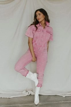 Henly Kiana Jumpsuit In Acid Pink Jumpsuits