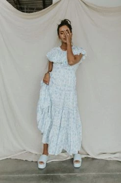 Henly Paradiso Floral Maxi In Blue Dresses