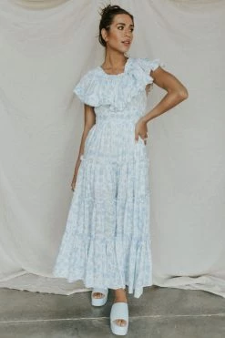Henly Paradiso Floral Maxi In Blue Dresses