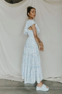 Henly Paradiso Floral Maxi In Blue Dresses