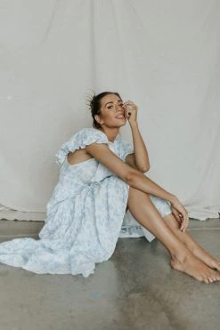 Henly Paradiso Floral Maxi In Blue Dresses