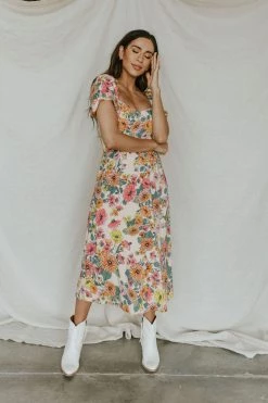 Henly Opal Floral Midi Dresses