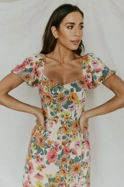 Henly Opal Floral Midi Dresses