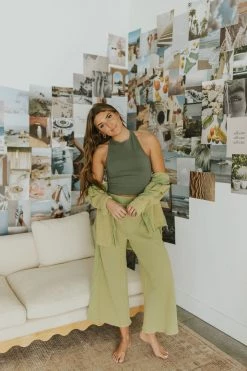 Henly Layer Up Thermal Pants In Pistachio